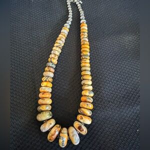 Sterling silver bumblebee jasper necklace 28 inch